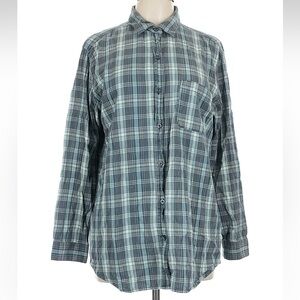 The North Face Women’s Plaid Shirt - Teal and Gray